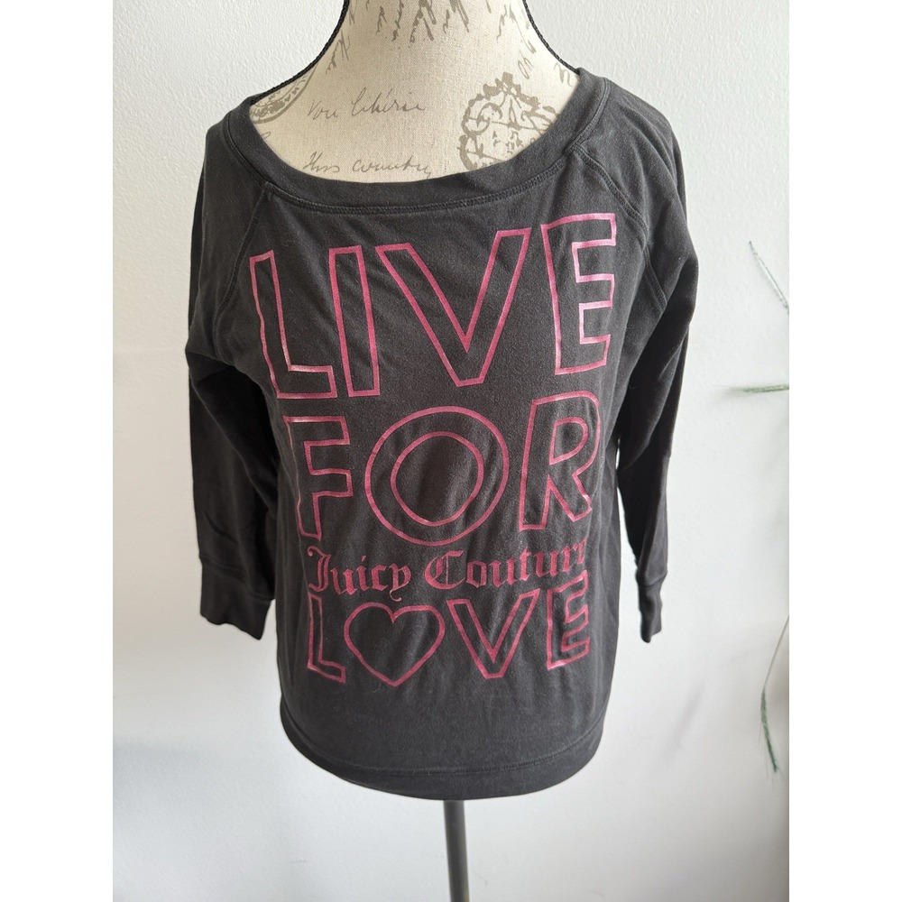 Juicy Couture Vintage live For Juicy Couture Love Long Sleeve Shirt Size Medium - Picture 1 of 9